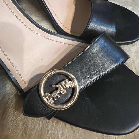 Coach Black Leather Heels Size 10 - Picture 13 of 16